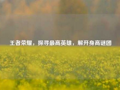 王者荣耀，探寻最高英雄，解开身高谜团