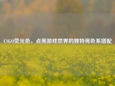 CSGO荧光色，点亮游戏世界的独特亮色系搭配