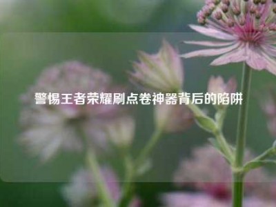警惕王者荣耀刷点卷神器背后的陷阱