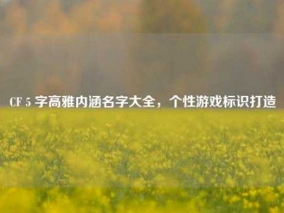 CF 5 字高雅内涵名字大全，个性游戏标识打造