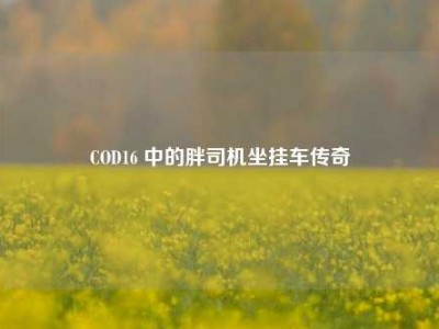 COD16 中的胖司机坐挂车传奇