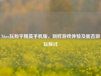 Xbox玩和平精英手机版，别样游戏体验及能否游玩探讨