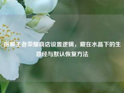 拆解王者荣耀商店设置逻辑，藏在水晶下的生意经与默认恢复方法