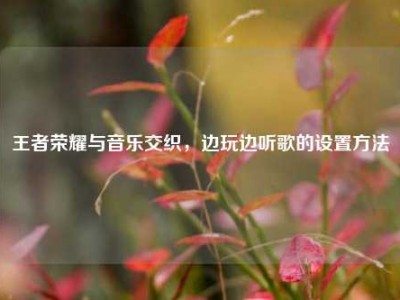 王者荣耀与音乐交织，边玩边听歌的设置方法