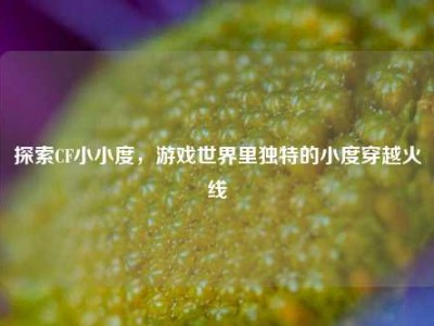 探索CF小小度，游戏世界里独特的小度穿越火线