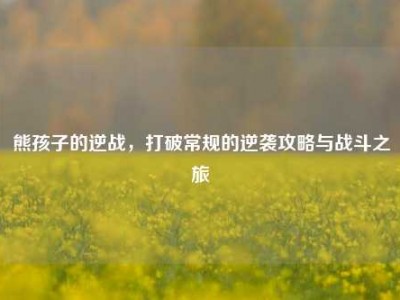 熊孩子的逆战，打破常规的逆袭攻略与战斗之旅