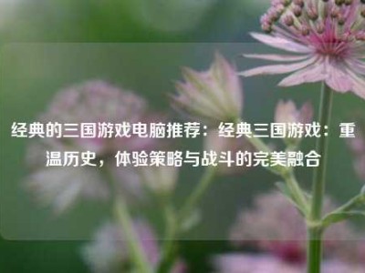经典的三国游戏电脑推荐：经典三国游戏：重温历史，体验策略与战斗的完美融合