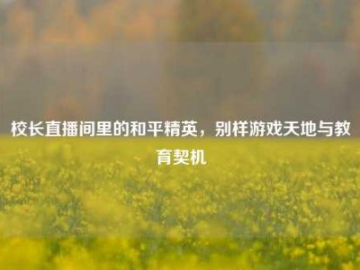 校长直播间里的和平精英，别样游戏天地与教育契机