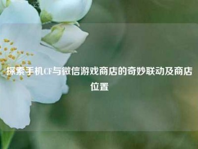 探索手机CF与微信游戏商店的奇妙联动及商店位置
