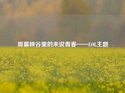 屏幕峡谷里的未说青春——LOL主题