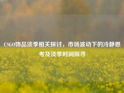CSGO饰品淡季相关探讨，市场波动下的冷静思考及淡季时间探寻