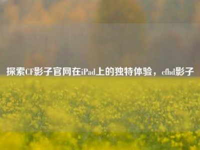 探索CF影子官网在iPad上的独特体验，cfhd影子