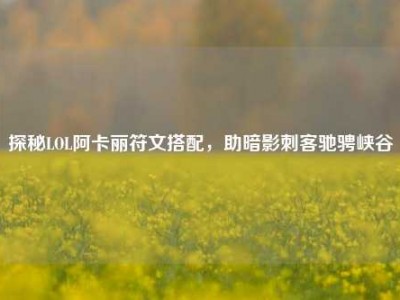 探秘LOL阿卡丽符文搭配，助暗影刺客驰骋峡谷