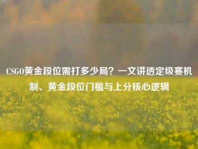 CSGO黄金段位需打多少局？一文讲透定级赛机制、黄金段位门槛与上分核心逻辑