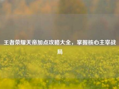 王者荣耀天帝加点攻略大全，掌握核心主宰战局