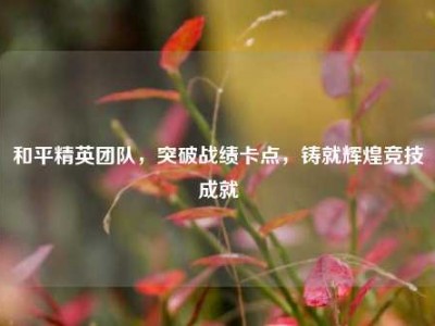 和平精英团队，突破战绩卡点，铸就辉煌竞技成就