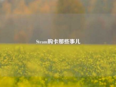 Steam购卡那些事儿