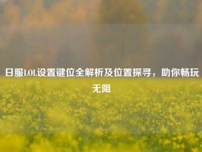 日服LOL设置键位全解析及位置探寻，助你畅玩无阻