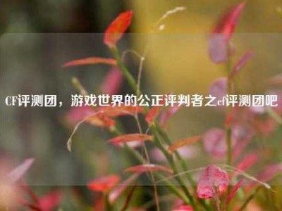 CF评测团，游戏世界的公正评判者之cf评测团吧