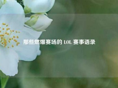 那些燃爆赛场的 LOL 赛事语录