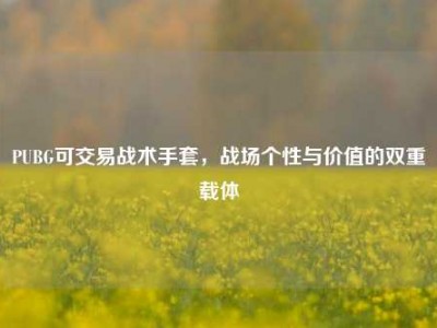 PUBG可交易战术手套，战场个性与价值的双重载体