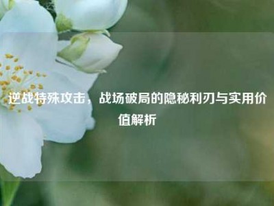 逆战特殊攻击，战场破局的隐秘利刃与实用价值解析