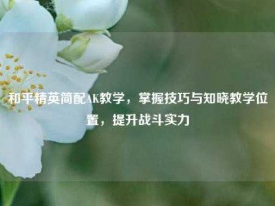 和平精英简配AK教学，掌握技巧与知晓教学位置，提升战斗实力