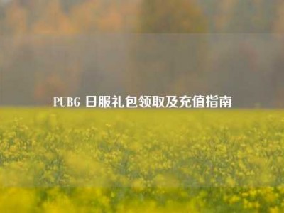 PUBG 日服礼包领取及充值指南