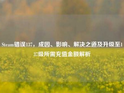 Steam错误137，成因、影响、解决之道及升级至137级所需充值金额解析