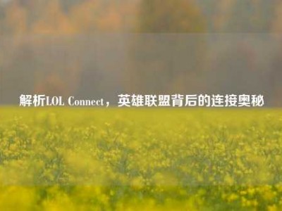 解析LOL Connect，英雄联盟背后的连接奥秘