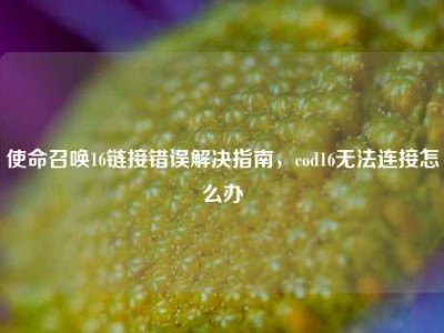 使命召唤16链接错误解决指南，cod16无法连接怎么办