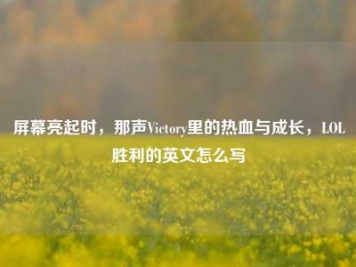 屏幕亮起时，那声Victory里的热血与成长，LOL胜利的英文怎么写