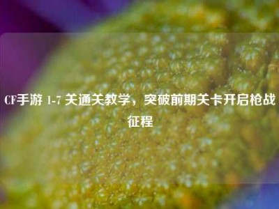 CF手游 1-7 关通关教学，突破前期关卡开启枪战征程