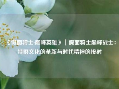 《假面骑士:巅峰英雄》｜假面骑士巅峰战士：特摄文化的革新与时代精神的投射