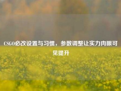 CSGO必改设置与习惯，参数调整让实力肉眼可见提升