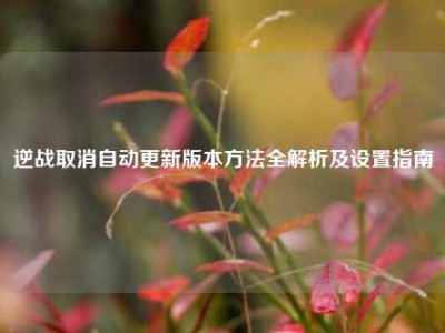 逆战取消自动更新版本方法全解析及设置指南