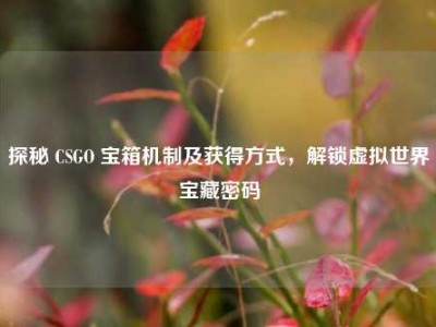探秘 CSGO 宝箱机制及获得方式，解锁虚拟世界宝藏密码