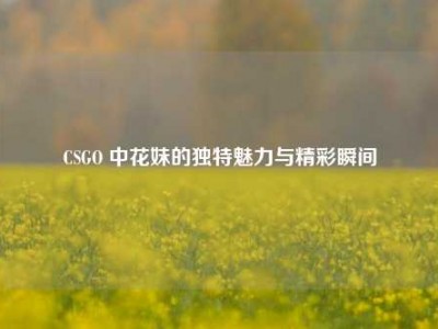 CSGO 中花妹的独特魅力与精彩瞬间
