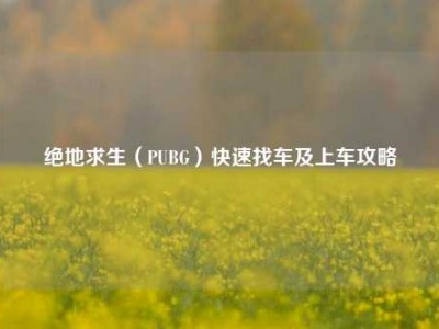 绝地求生（PUBG）快速找车及上车攻略