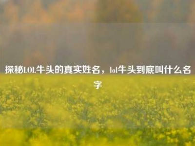 探秘LOL牛头的真实姓名，lol牛头到底叫什么名字