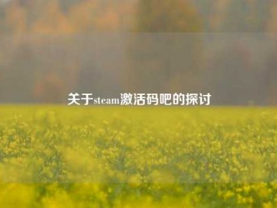 关于steam激活码吧的探讨