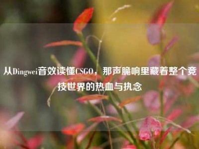 从Dingwei音效读懂CSGO，那声脆响里藏着整个竞技世界的热血与执念