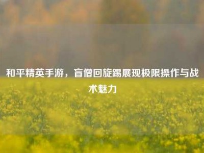 和平精英手游，盲僧回旋踢展现极限操作与战术魅力