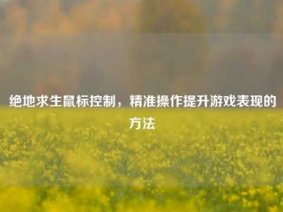 绝地求生鼠标控制，精准操作提升游戏表现的方法