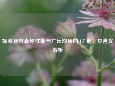 探索具有卓越性能与广泛应用的 CF 钢，其含义解析
