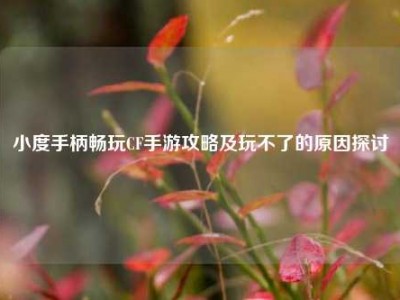 小度手柄畅玩CF手游攻略及玩不了的原因探讨