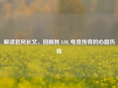 解读若风长文，回顾其 LOL 电竞传奇的心路历程