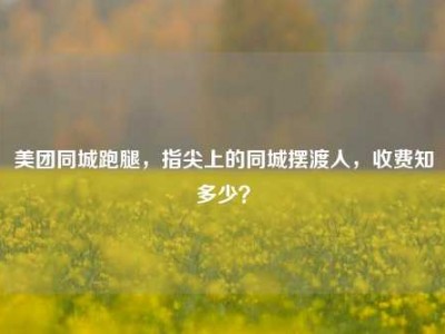 美团同城跑腿，指尖上的同城摆渡人，收费知多少？