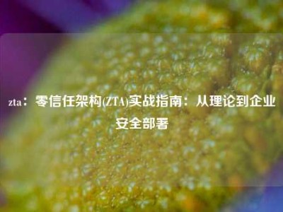 zta：零信任架构(ZTA)实战指南：从理论到企业安全部署