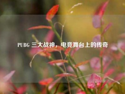 PUBG 三大战神，电竞舞台上的传奇